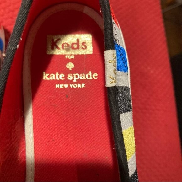 KATE SPADE + KEDS Sz 8 Collab Slip on Colourful Stripe Sneaker Shoes - Picture 3 of 10